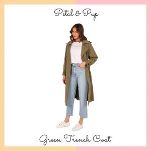 Petal & Pup Olive Trench Coat